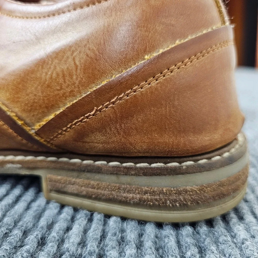 Ben Sherman Oxford Mens 9.5 Tan Cap Toe Lace Up Casual Dress Shoes Classic Mod
